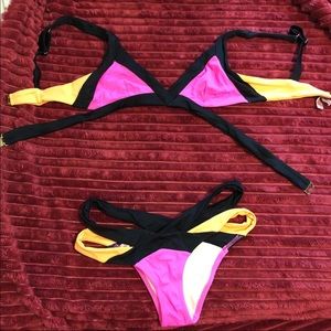 Two piece multi colored bikini